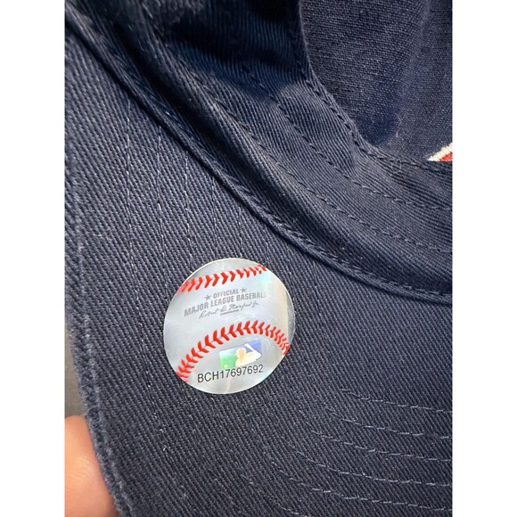 Boston Red Sox Hat Cap Strap Back Mens One Size Blue Red MLB Baseball Throwback - Picture 2 of 6